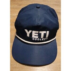 Yeti Coolers Rope Snapback Hat Cap Polyester Hike Outdoors Men Women Blue White